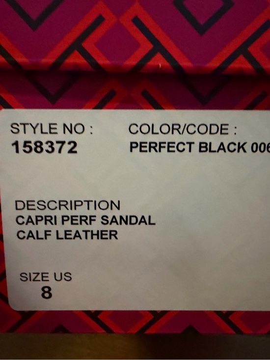 Tory Burch Capri Perf Sandal Perfect Black Leather 8 NIB